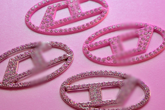 Large Rhinestone D Charm